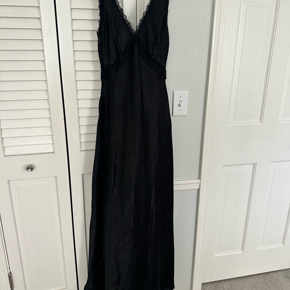 Black Lace-Trim Dress